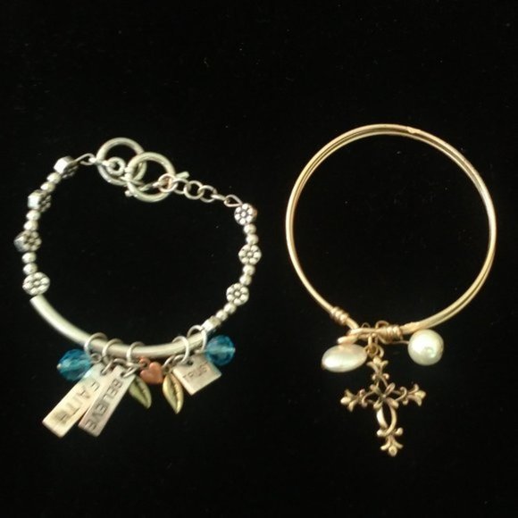 Jewelry - 4 for $10 2 CROSS & FAITH HOPE BELIEVE BRACLETS